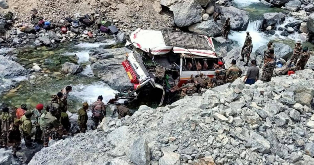 Army vehicle falls into gorge in Ladakh, nine jawans killed